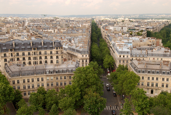 View from the top of the Arc de Triomphe