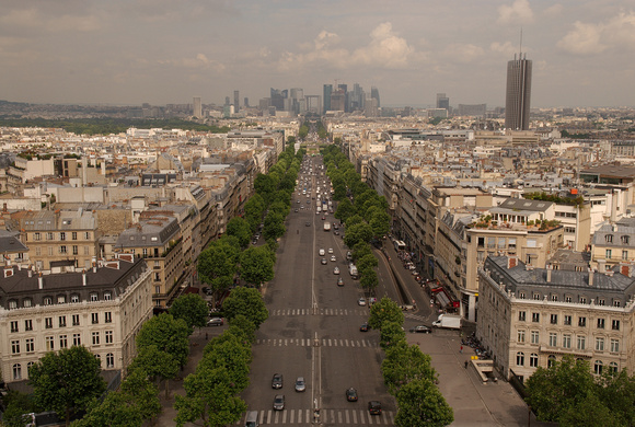 View from the top of the Arc de Triomphe